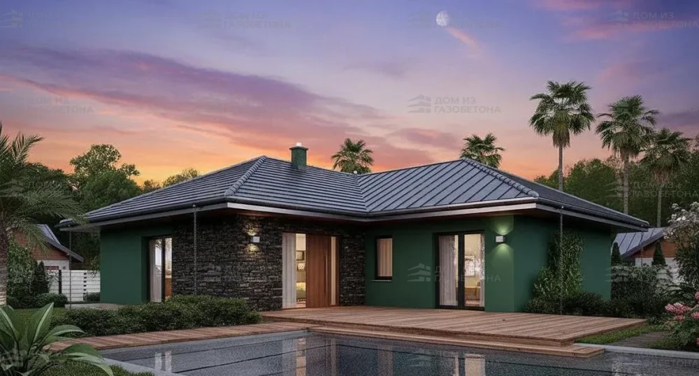 Проект Одноэтажный дом 14 на 17, 143 м2