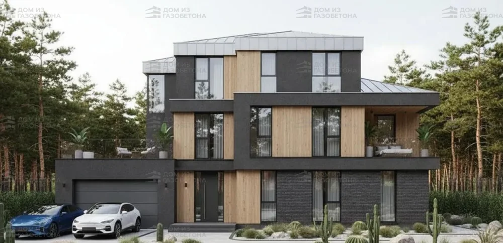 Проект Одноэтажный дом 19 на 21, 216 м2